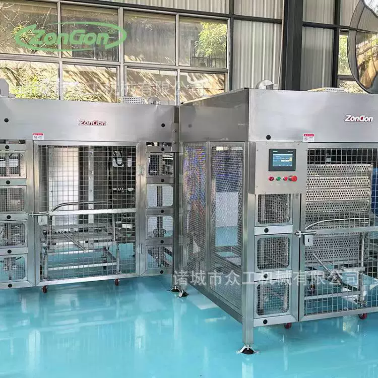 Автоматический поднос разгружая машину для бака стерилизации, продуктов гибкой упаковки, машины автоматического подноса поворачивая, сохраняя работы и высокой эффективности