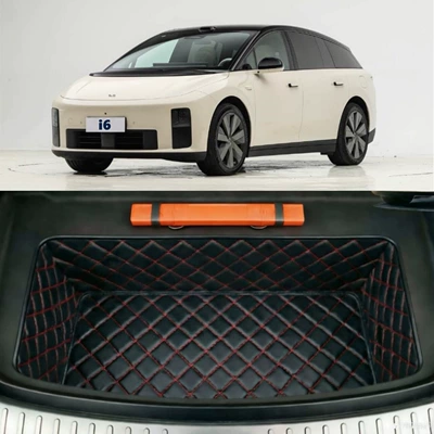 Trunk Mat: mat, decorative modification - black-with-red-lines-diamond-pattern-lower-trunk-floor-mat-ideal-i6