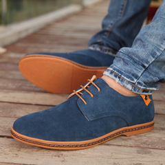 New men's casual shoes 45 suede leather shoes 46 47 large size men's shoes lace drop shipping wish