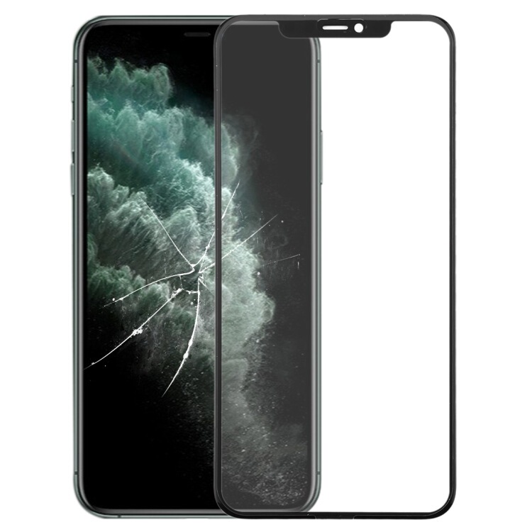 For iPhone 11 Pro Max Front Screen Glass Cover/LCD Mirror (Black)