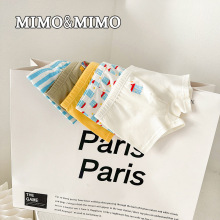 MIMO纯棉男宝宝平角内裤A类抗菌透气卡通可爱男童内裤外贸5条装