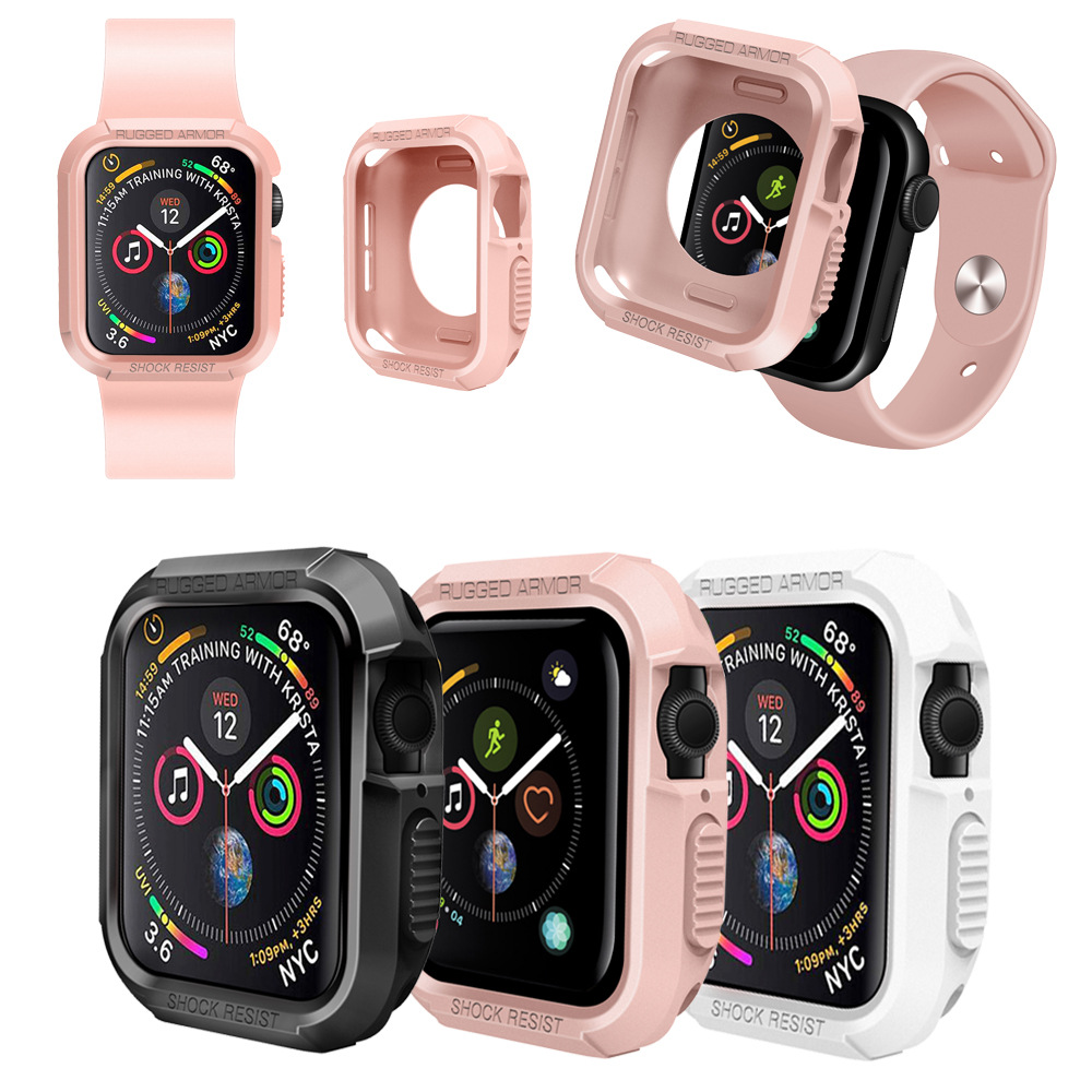 适用苹果手表保护壳apple wagch8/7/6/SE/5/4/321铠甲半包保护套