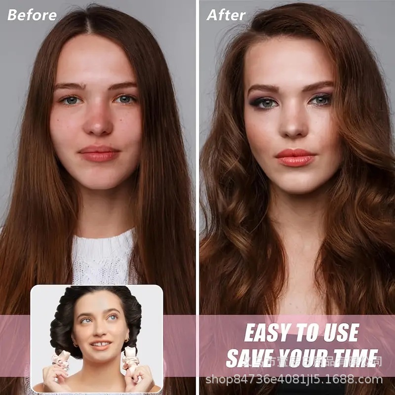 Amazon Kitschh タイダイ レイジー カーリング アーティファクト ヒートフリー ヘアスタイラー コットン カーリング スティック|undefined
