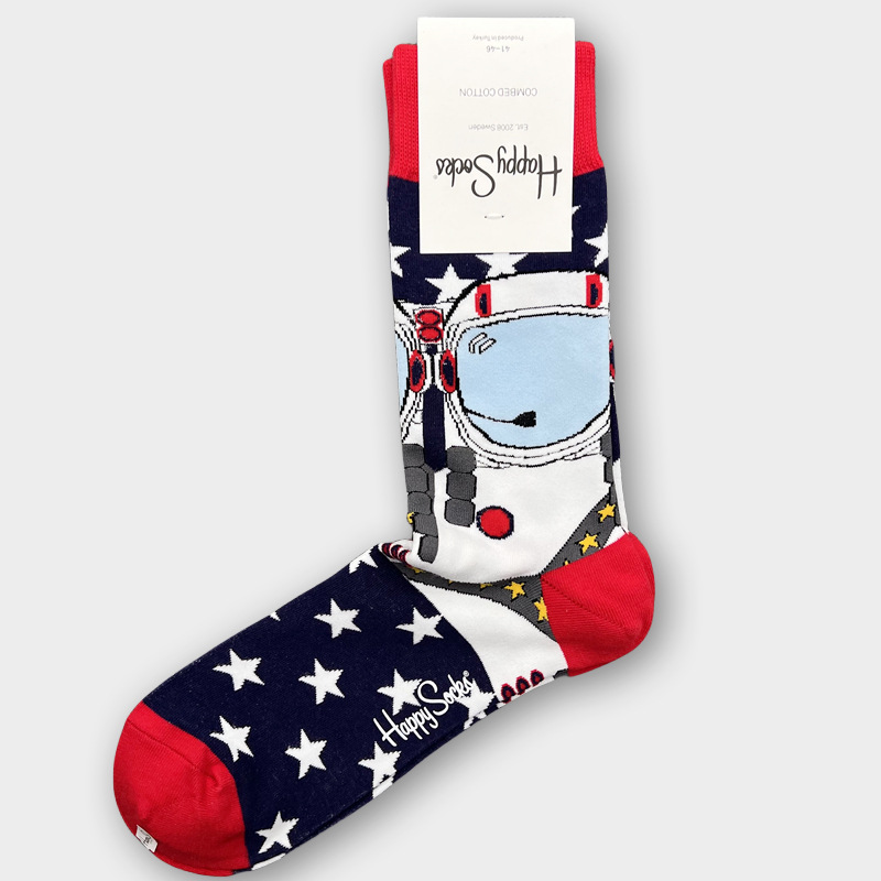 ハッピーソックス メンズソックス ミドル丈 コーマ綿 吸汗消臭 通気性 スウェーデン製 おしゃれ カラフル 薄手