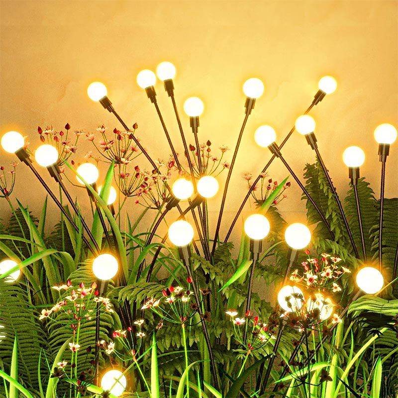 Solar-powered firefly light with 6/8/10 LED for courtyard decoration, outdoor garden ambiance, lawn swing-in ground light