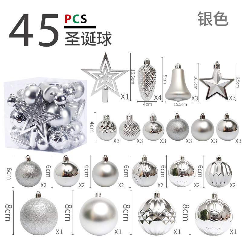 Bola de Navidad árbol de Navidad adornos de decoración colgante de bola de colores accesorios de material de Navidad DIY decoración de Navidad al por mayor