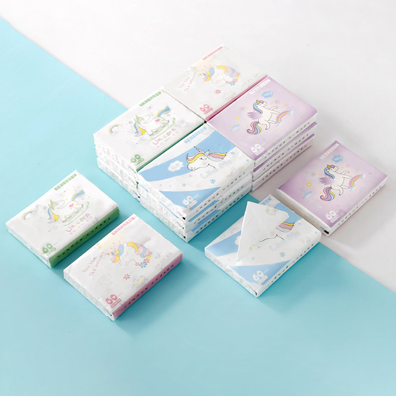 Colorful printed tissue portable facial tissues cartoon daily use series pattern native wood pulp tissues factory direct sale wholesale
