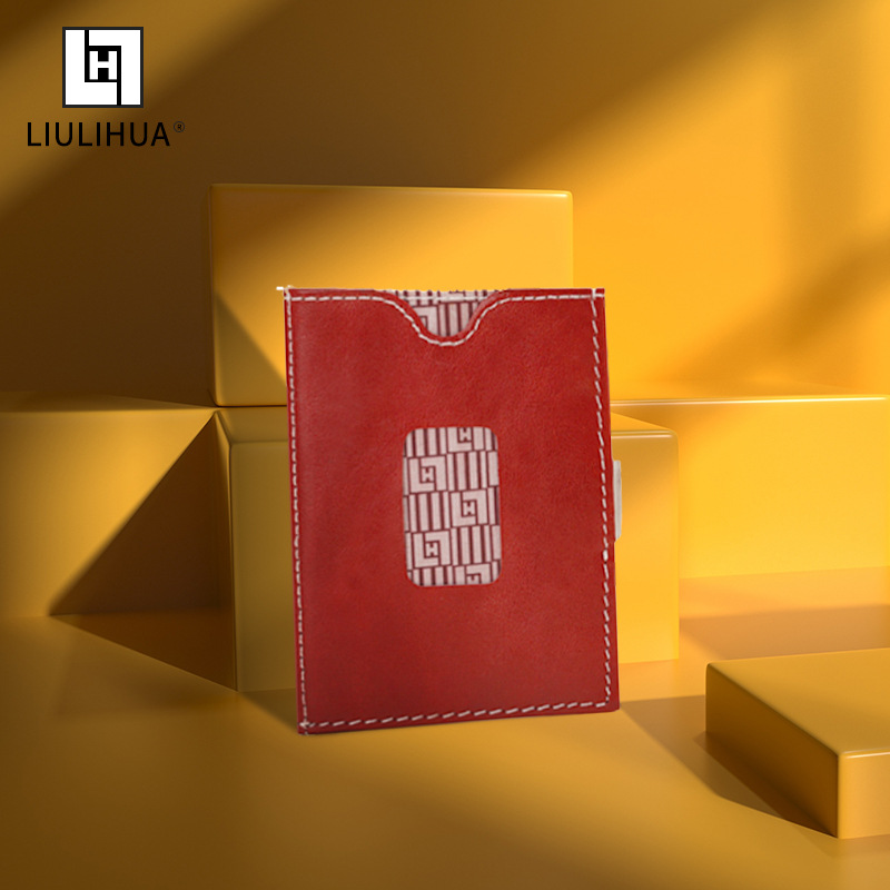 LLH新款RFID卡包青年男女商务银行卡套疯马皮短款钱包rfid