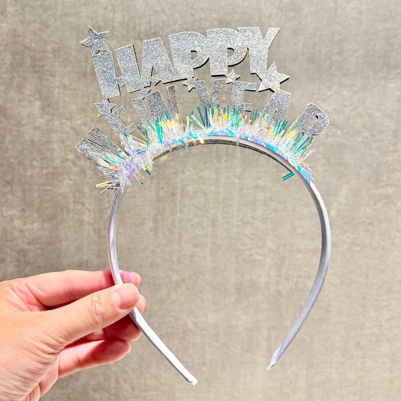 国境を越えた新しい新年ヘッドバンドhappynewyearパーティークリエイティブドレスアップヘッドバンドヘアアクセサリー写真小道具|undefined