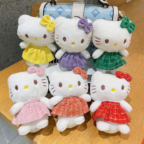 Cat plush pendant Japanese doll doll wholesale street stall KT cat doll keychain plush toy