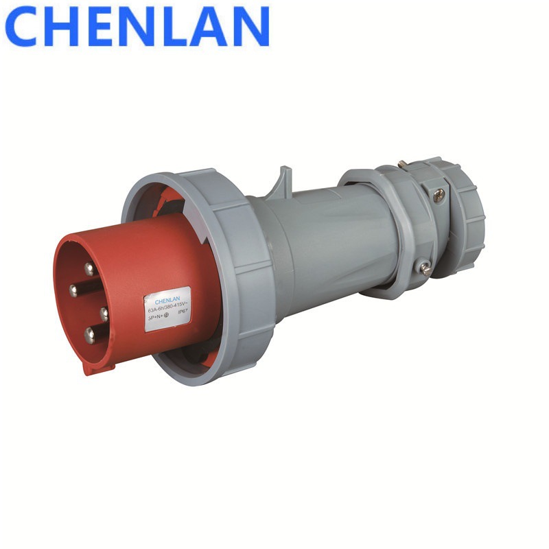 125A-6H四芯3P+E 380-415V防水工业航空插头大电流三相公插头