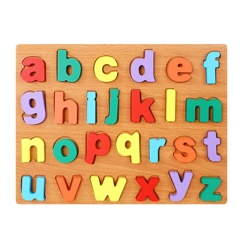 Rompecabezas de números para niños, bloques de construcción, educación temprana para niños, rompecabezas de formas de letras, desarrollo intelectual, juguetes educativos a juego de madera