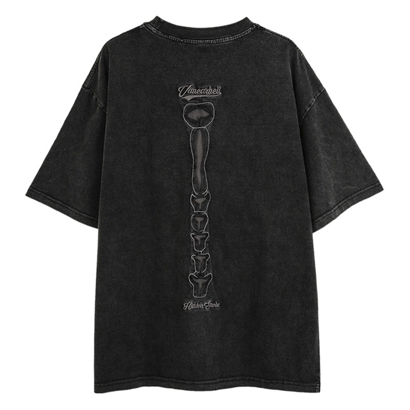 YPRS verano de los hombres de Europa y América marca de moda de la calle alta oscura ins nacional moda vintage camiseta cráneo manga corta hombres y mujeres