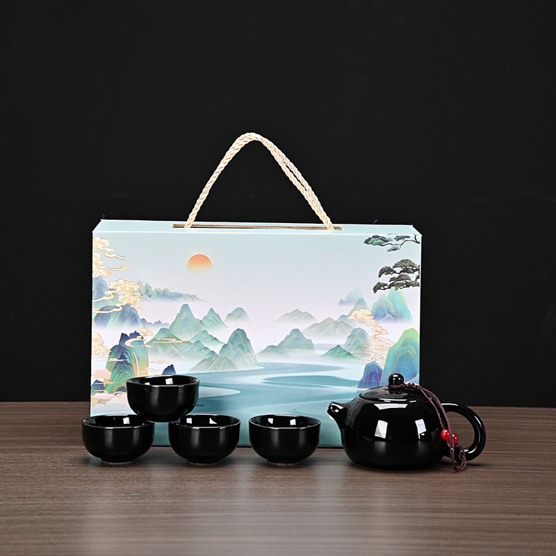 陶瓷功夫茶具茶壶茶叶罐套装公司年会伴手礼商务礼品批发定制印字|undefined
