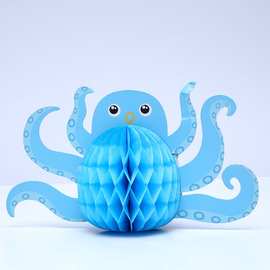 动物丛林恐龙3D纸蜂窝球生日派对桌面装饰儿童节幼儿园分蜂窝章鱼