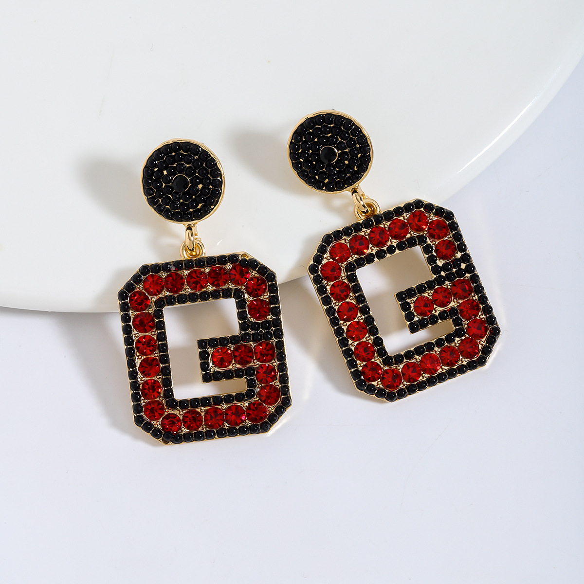 1 Pair Basic Modern Style Classic Style Letter Inlay Alloy Rhinestones Drop Earrings display picture 14