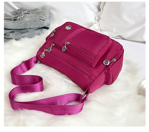 New multi-layered nylon bag, casual single-shoulder crossbody bag, trendy women's crossbody bag, cross-border one-piece delivery worldwide undefined