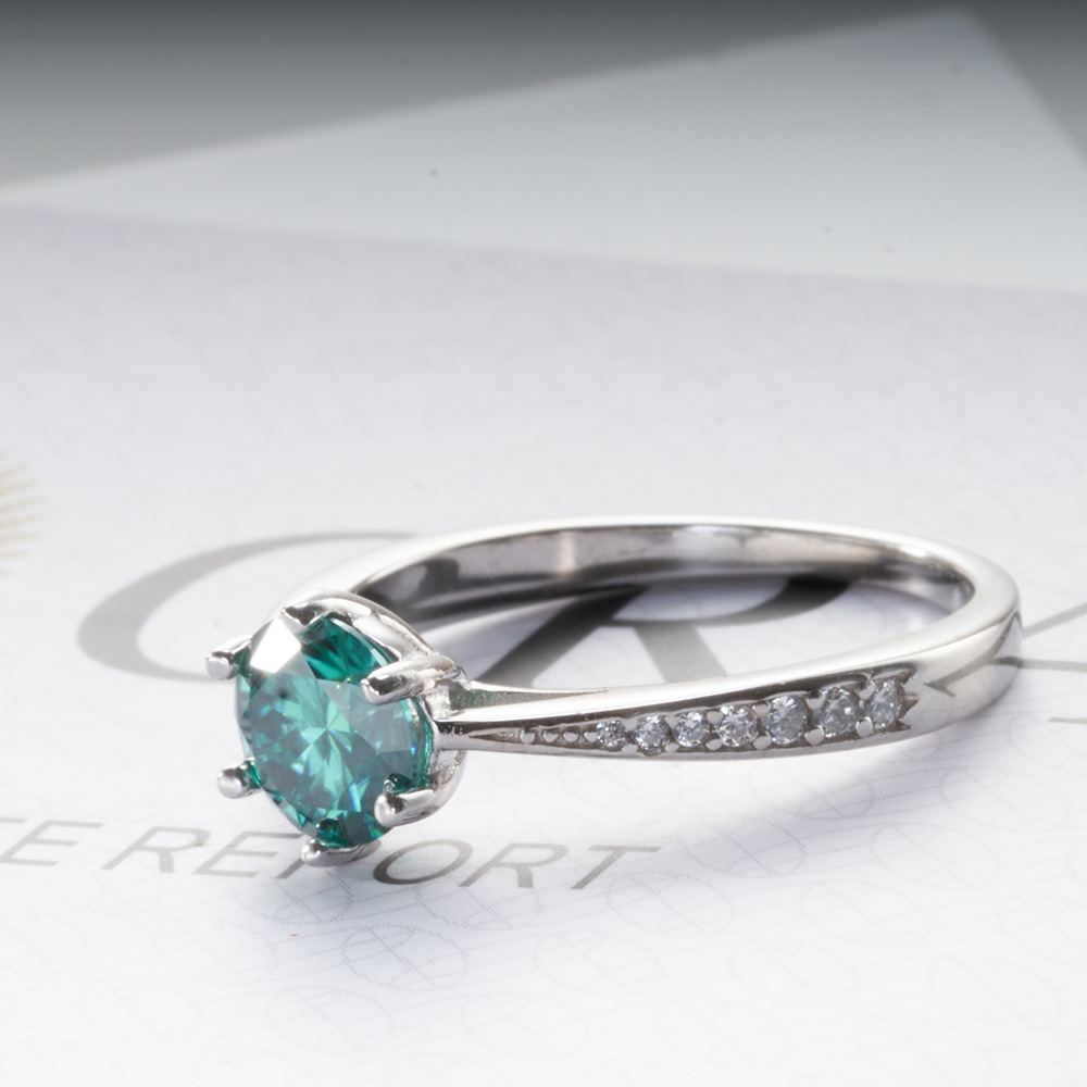 123 quilates púrpura turquesa anillo de moissanita lote de anillo de diamante de color D color sobre la prueba de penetración transfronteriza