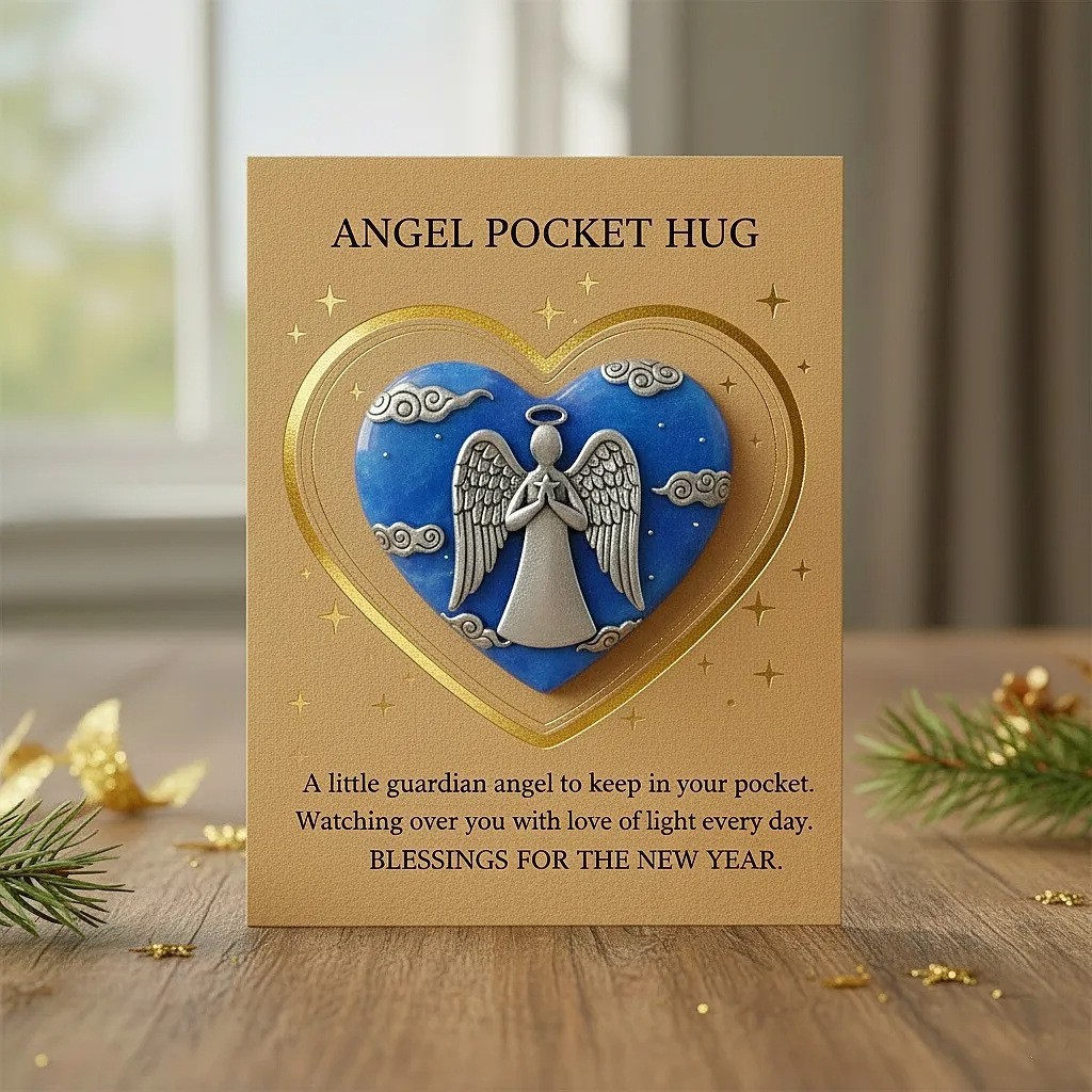 Colgante bolsillo transfronterizo abrazar amor acrílico 2D plano medalla conmemorativa en forma de corazón ángel con emoción inspiradora image 55