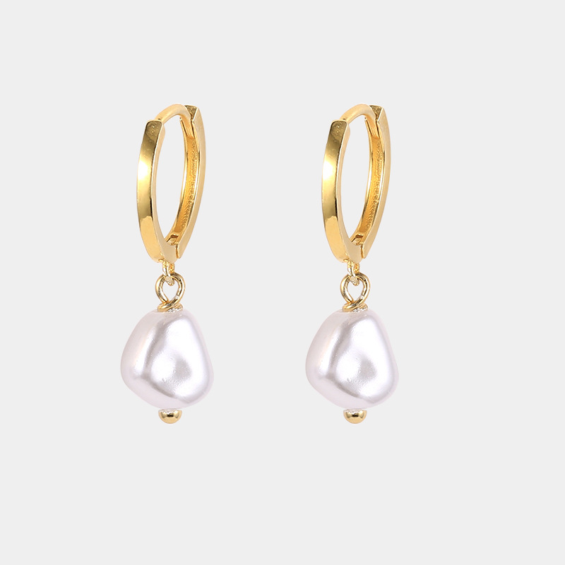 Women's Gender 1 Pair 18K Gold Plated 925 Sterling Silver Irregular Drop Earrings