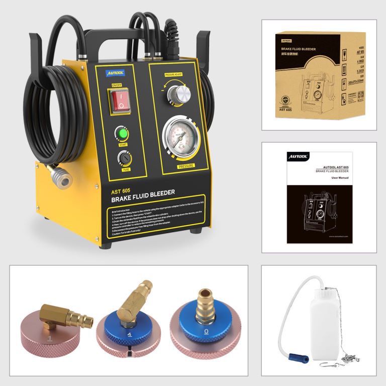 Máquina de Cambio de Líquido de Frenos para Automóviles AutoolAST605, Cambio de Aceite de Ajuste Automático Tipo Pulso, Especializada para Reparación y Mantenimiento de Automóviles.