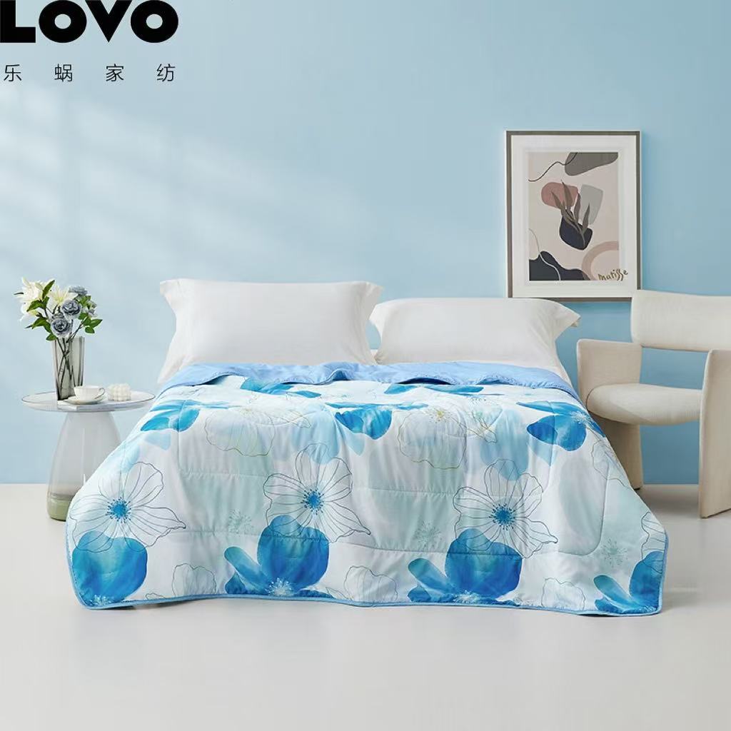 罗莱LOVO乐蜗家纺水墨年华水洗磨毛时尚印花夏季夏被夏凉被凉感