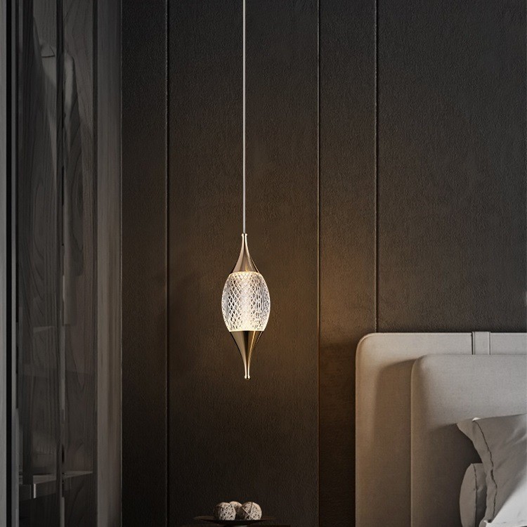 Dormitorio Crystal Luxury Premium 2024 lámpara dormitorio principal bar simple pequeño cabina de suspensión ligera lámpara de suspensión moderna elevación cabezal de cama