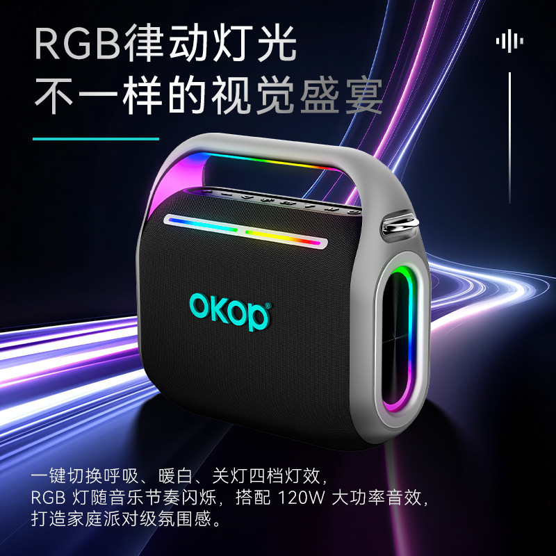8003 パーティー Bluetooth スピーカー屋外 RGB 雰囲気ライトマイク超長バッテリー寿命スクエアダンスステレオクロスボーダー|undefined