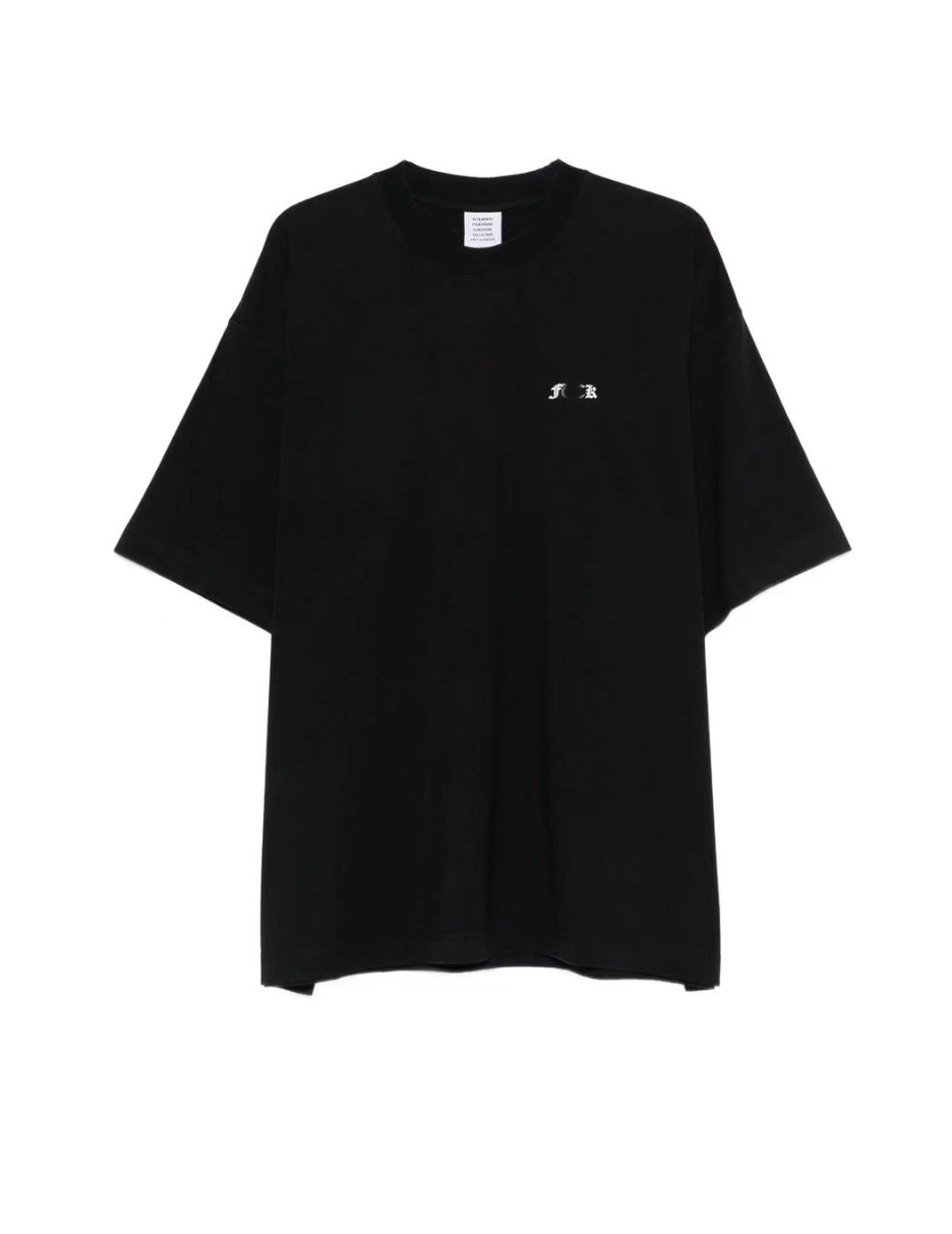 Vetements T-shirt Signature Letter Black