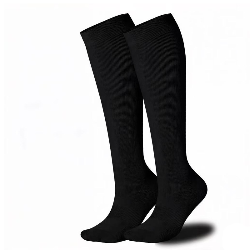 Bamboo fiber compression socks for sports, fitness, color-blocked, breathable, compression running