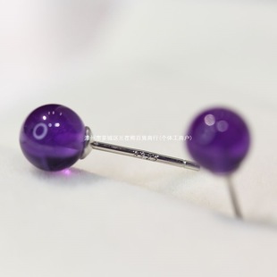 Sterling Silver Amethyst Earrings for Women, Pure Popular Style Earrings, Original Purple Ball Tassel Earrings, High-End Anti-Over