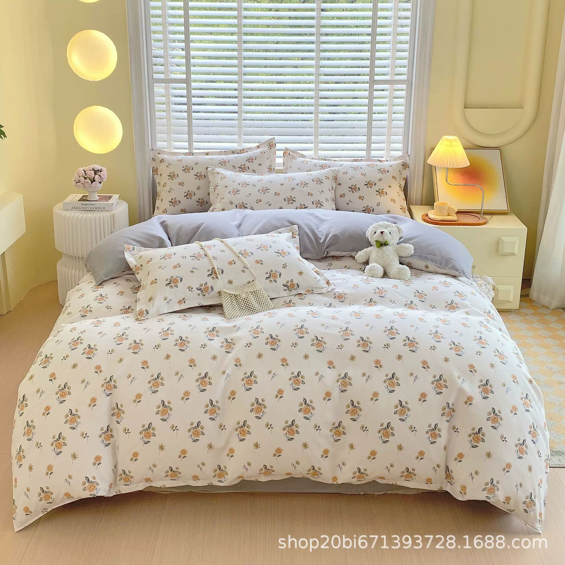 植物羊绒磨毛四件套印花卡通小清新ins学生宿舍单人三件数码定制