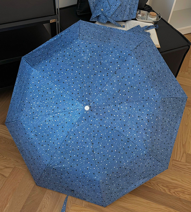 Automatic Folding Cowboy Star Umbrella Uv Protection Sunshade_voghion.com