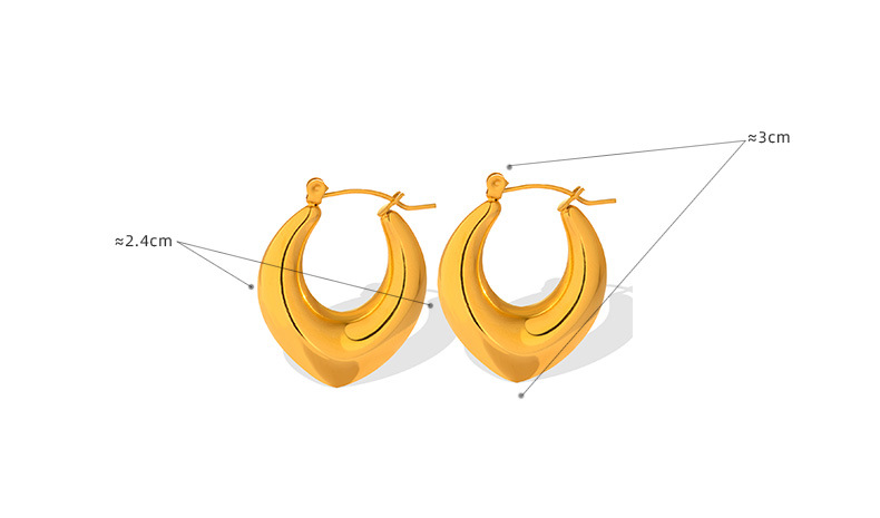 10g Weight Vacuum Plating Gold Plating Process Simple Style Geometric Plating 304 Stainless Steel 18K Gold Plated Earrings