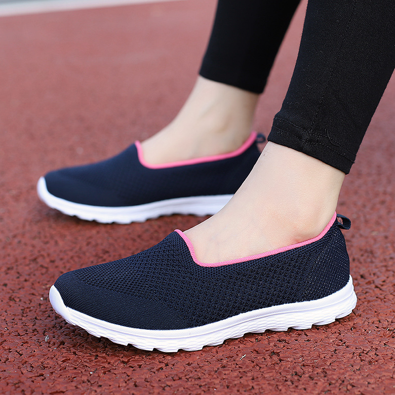 2025 Summer New Women's Fly Weaving Shallow Mouth Women's Shoes Casual Breathable Flat Shoes Mesh Four Seasons Shoes Single Shoes for Women