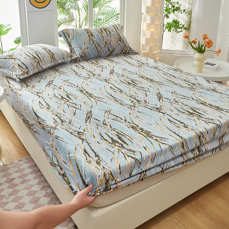 2024 nuevo estilo de terciopelo de leche de terciopelo tallado de color sólido, funda de colchón de funda de colchón