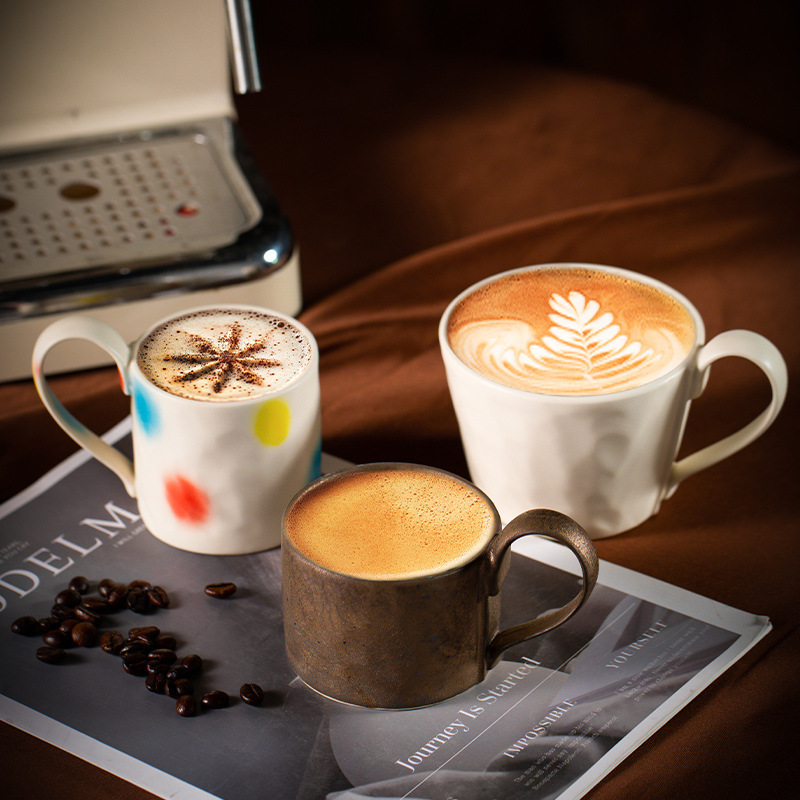 Ceramic Latte Art Coffee Cup, Retro High-Looking Couple Mug, Water Cup, Creative Stoneware Breakfast Cup, Office Tea Cup Ceramic Latte Art Coffee Cup, Retro High-Looking Couple Mug, Water Cup, Creative Stoneware Breakfast Cup, Office Tea Cup