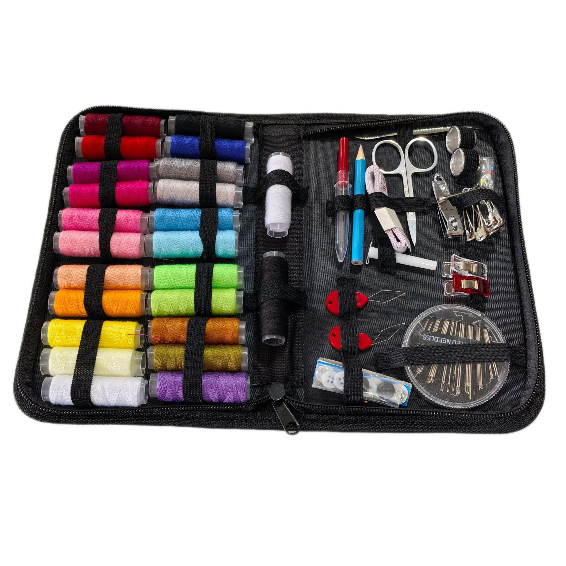Kit de caja de aguja transfronteriza herramienta de coser doméstica aguja de coser de viaje portátil aguja de coser paquete de 27 piezas