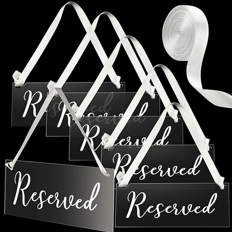 6 pieces wedding reserved chair sign acrylic wedding chair sign restaurant reserved seating sign
