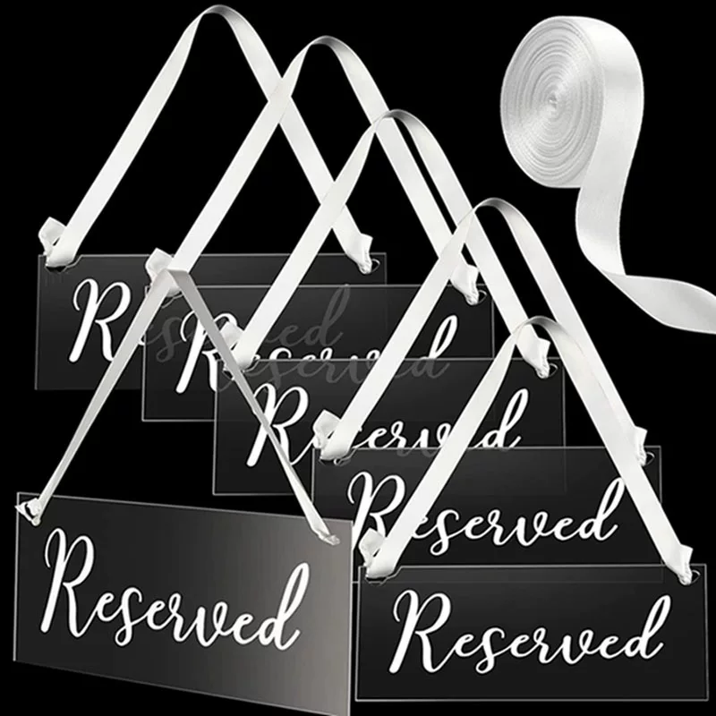 6 pieces wedding reserved chair sign acrylic wedding chair sign restaurant reserved seating sign