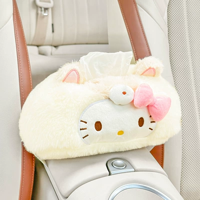 Car Tissue Box 2025 New Model Creative Sitting-Type Cute Car Armrest Box Tissue Bag Practical Car Tissue Box (Car tissue box/set) - plush-tissue-box