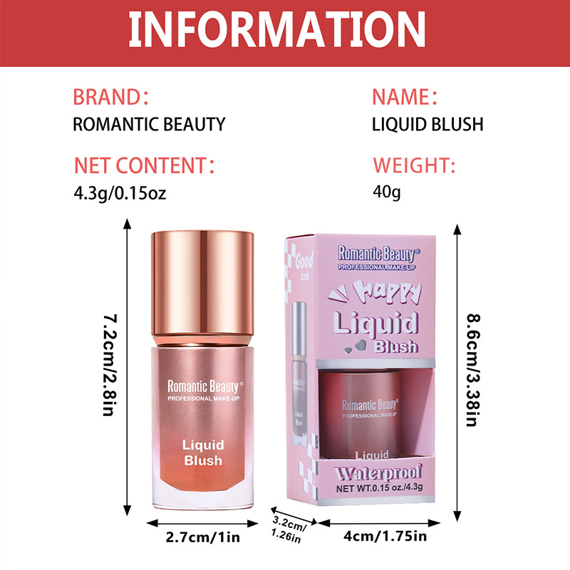 Blush líquido transfronterizo mate polivalente esponja blush varilla de reparación de color rojas naturales multicolor color duradero maquillaje de mujeres