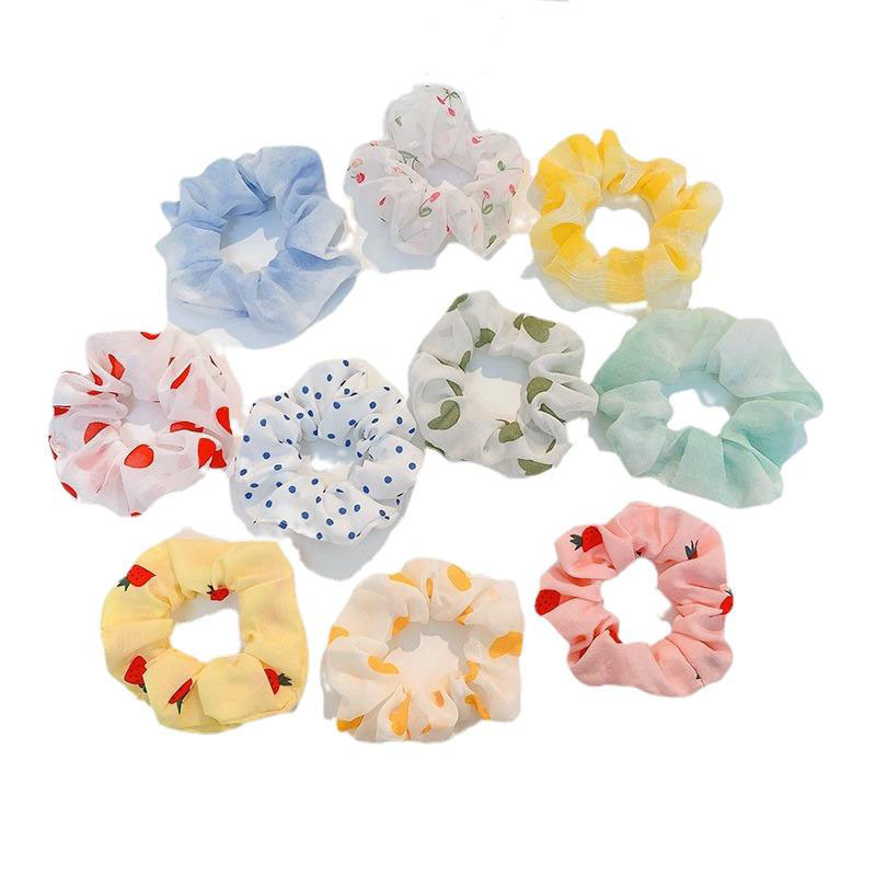 Envío gratis [paquete de 5] lazo para el cabello del intestino del cerdo coreano, cuerda para el cabello del intestino femenino, banda de goma para el cabello, lindo lazo para el cabello Baita