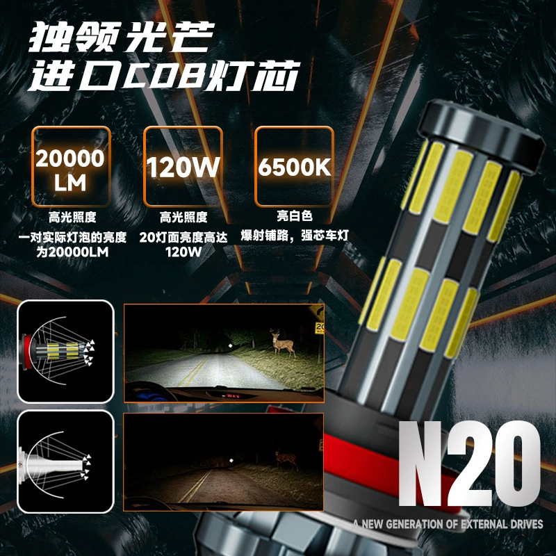 Кросс-бортовые автомобильные LED-фары 20 гран Lamp бусины 360 градусов яркие передние светильники дальнего света ближнего света H11 H4 автомобильная лампа