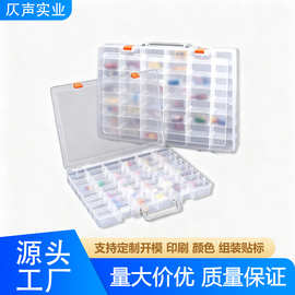 跨境现货加厚手提塑料盒可拆卸分隔礼盒透明储物网格收纳箱整理盒
