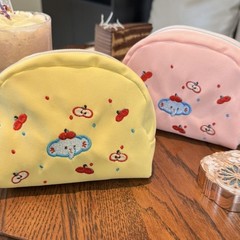 マカロン色の大容量収納バッグかわいい小象刺繍化粧バッグのデータケーブルのハンドバッグ