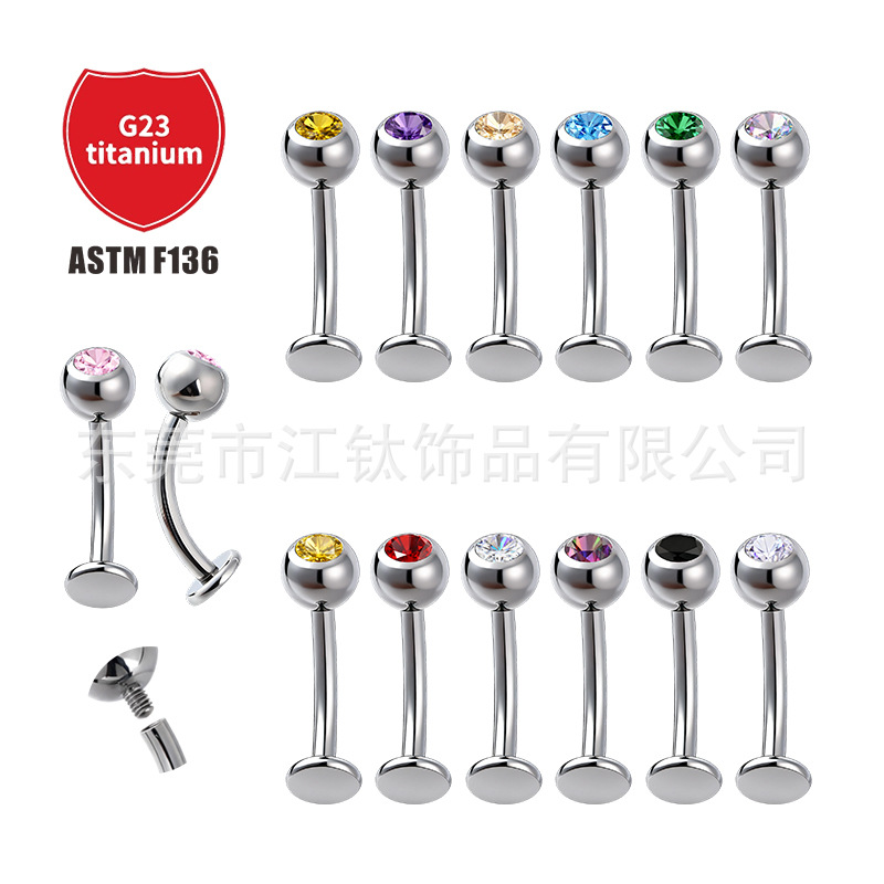 Labret stud lip piercing jewelry styling detail