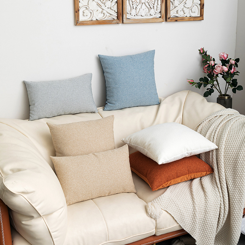 Nordic style modern simple solid color three-dimensional texture sofa cushion cover home decoration sofa cushion cover_voghion.com