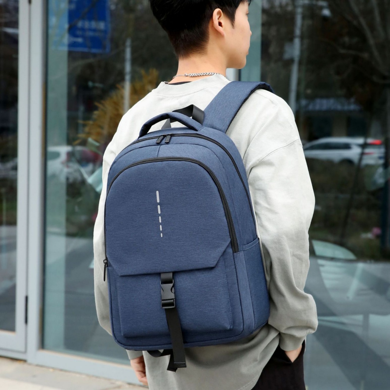 Backpack men's high-capacity travel for business trips Oxford cloth splash proof computer backpack_voghion.com