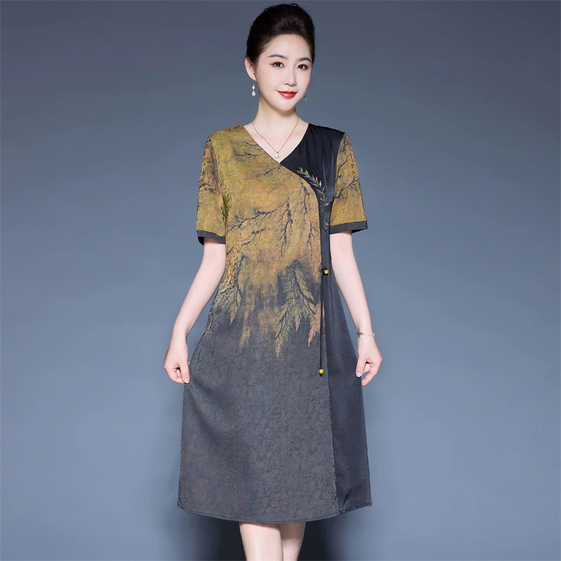 Лето 2025 года высокого класса новый китайский темперамент ароматное облачное платье